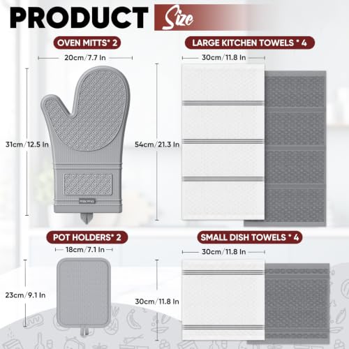 Silicone Oven Mitts and Pot Holders Sets