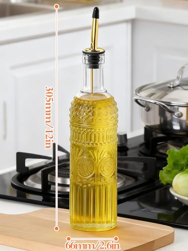 2 Pcs Olive Oil Dispenser Bottle for Kitchen (Two circles)