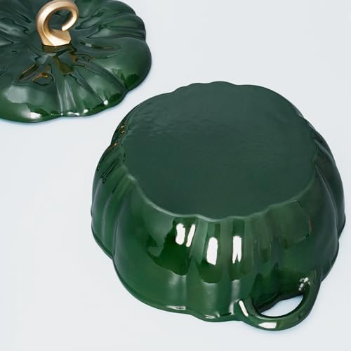 Pumpkin Dutch Oven Pot with Lid 3.8 Qt (Green / 3.8 qt)