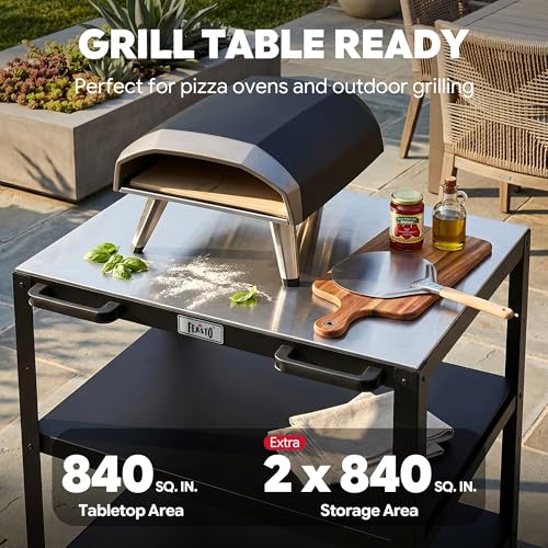 Large Movable Pizza Oven Table & Sink for Outdoor