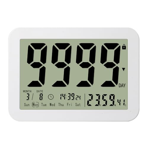 Digital Countdown Days Timer Clock 999Days Count Down Clock with Bracket Strong Magnetic Back for Retirement Wedding Vacation Birthday Holidays