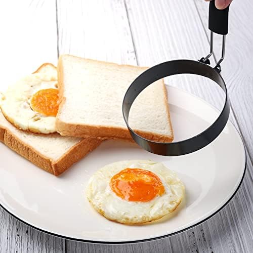 Egg Rings 8 Packs Stainless Steel Pancake Mold And Egg Ring Set Nonstick Round Egg And Omelet Mold for Frying Eggs And Muffins