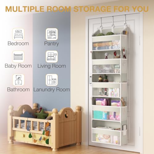 Over the Door Organizer with 5 Front & 10 Mesh Side Pockets