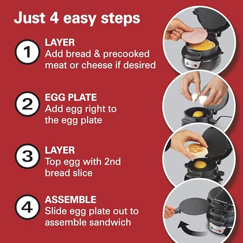 Breakfast Sandwich Maker with Egg Cooker Ring