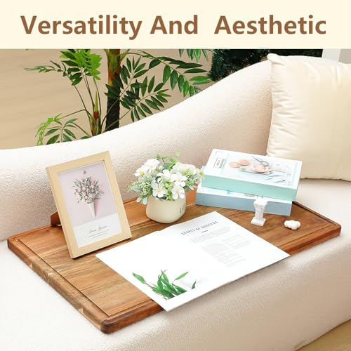 32" x 18" Large Acacia Wood Cutting Boards for Kitchen Wooden Cutting Board with Juice Groove Extra Large Serving Platter Carving Tray for Meat Cheese (Natural / 32" x 18" x 0.9" / Rectangle)