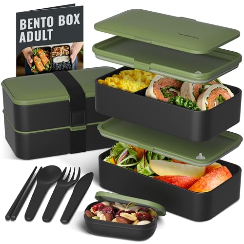 Premium Bento Box Adult Lunch Box with Compartments for Women & Men