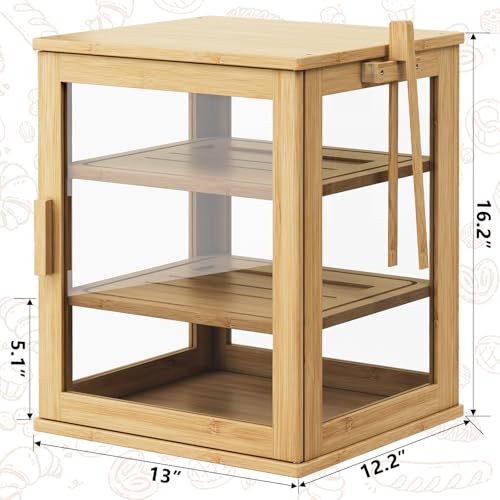 Bread Box for Kitchen Countertop (Natural / Extra Large)