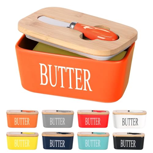 Large Butter Container Keeper Storage with Stainless Steel Butter Knife Spreader