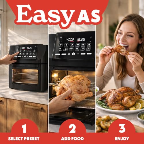 Air Fryer 14 Qt Rotisserie Oven with Window