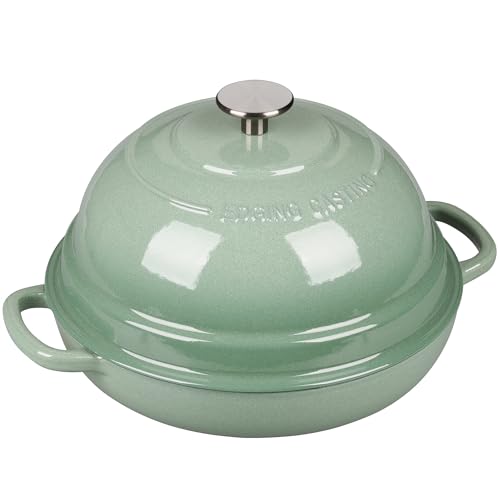 Enameled Cast Iron Dutch Oven Pot with Lid (Sage Green)