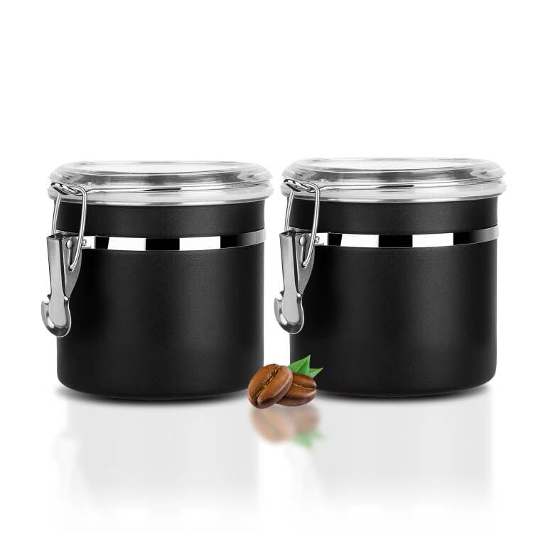 Stainless Steel Food Container with Clear Lids Airtight Container Stackable Small Canisters Kitchen Pantry Storage for Cereal