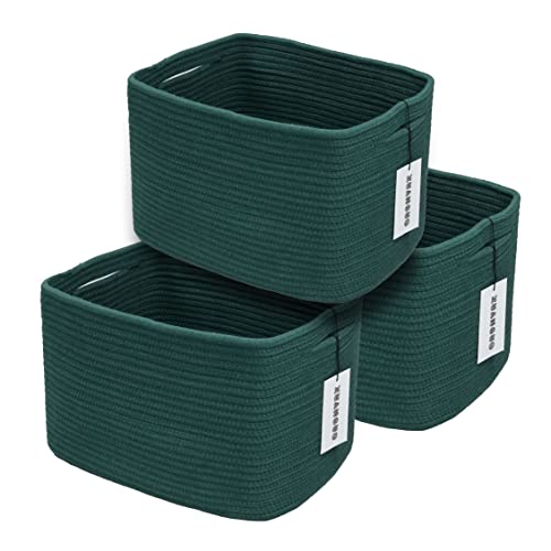 Cotton Rope storage Basket Bins Woven Basket for Organizing Shelves Rectangle Decorative Baskets For storage 3 pack