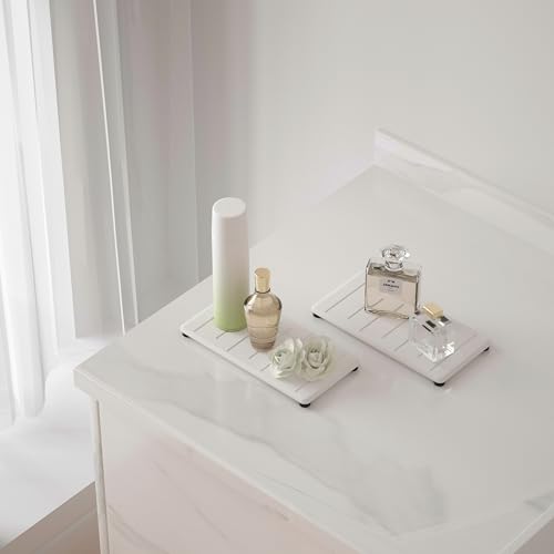2PCS Water Absorbing Stone Tray for Cosmetics & Hand Soap & Houseplants