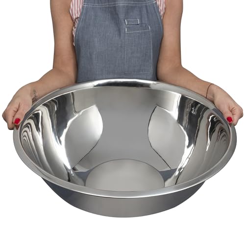 24 Quart Large Stainless Steel Mixing Bowls Set
