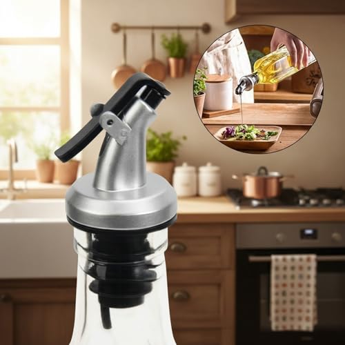 Oil Bottles for Kitchen 4 Pack (Clear / 17 Ounces-4 Pack)