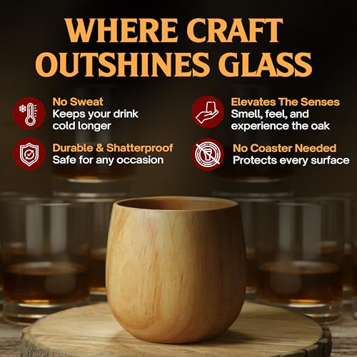 The Original Wooden Bourbon Drinking Glass