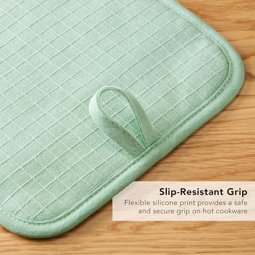 Gourmet Series Gridlines Pot Holders 2 (Pistachio Green)