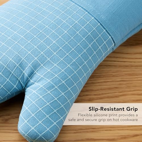 Gourmet Series Gridlines Oven Mitts 2 (Blue Velvet)