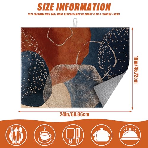 Dish Drying Mat for Kitchen Counter Microfiber Absorbent Dish Kitchen Drying Mat Draining Reusable Washable for Dishes