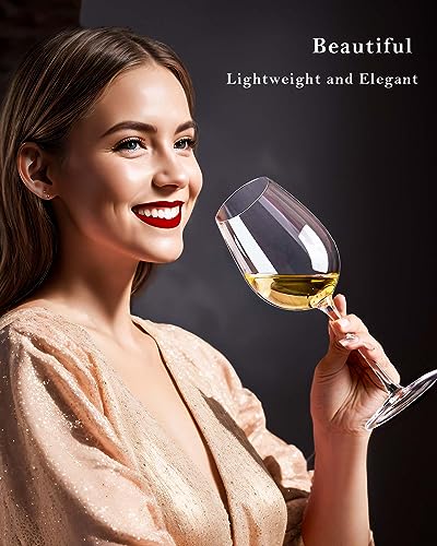 Hand Blown Italian Style Crystal White or Red Wine Glasses