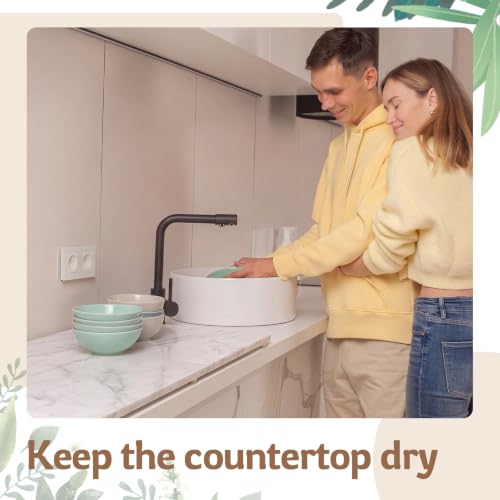 32" x 18" Extra Large Stone Dish Drying Mat for Kitchen (White Marble / 32" x 18")