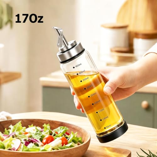 Glass Olive Oil Dispenser Bottle with Auto