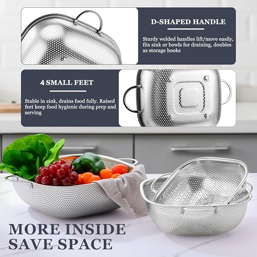 Square Stainless Steel Colander Set