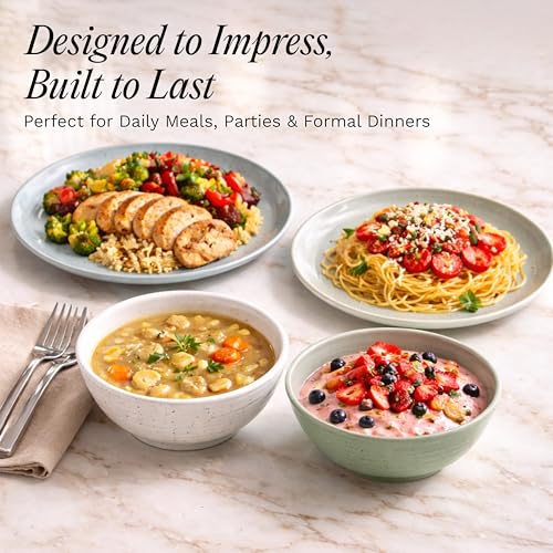 Speckled Stoneware Dinnerware Set for 4