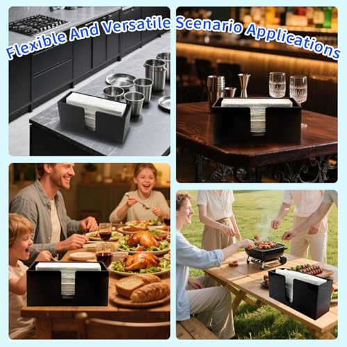 Black Acrylic Paper Towel Dispenser Countertop Holder