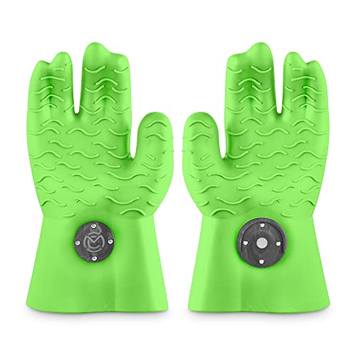 BBQ Gloves Heat Rated Patented Magnetic Safety Clip EZ On