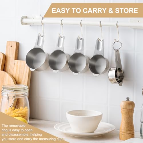 Stainless Steel Measuring Cups & Spoons Set (Multicolor Spoons)