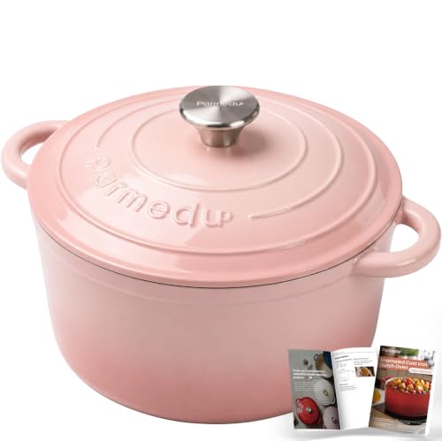 5.5QT Enameled Cast Iron Dutch Oven for Sourdough Bread Pink (Pink / 5.5QT)
