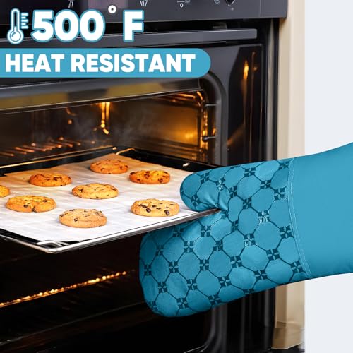 Oven Mitts Kitchen Towels Dishcloths with Pot Holders Sets 12PCS (Blue)