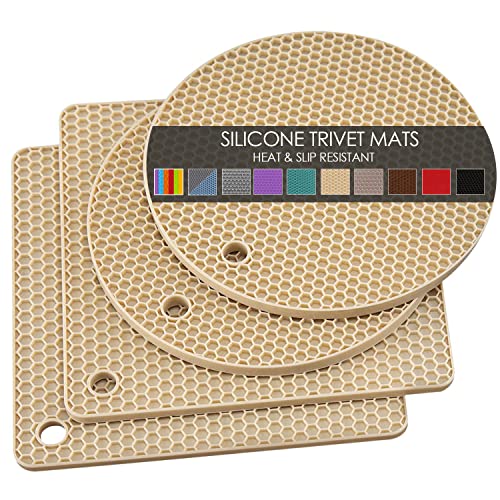 Silicone Trivet Mats Microwave Mat Pot Holders for Hot Pan and Pot Pads. Heat Resistant Counter Mats for Tables