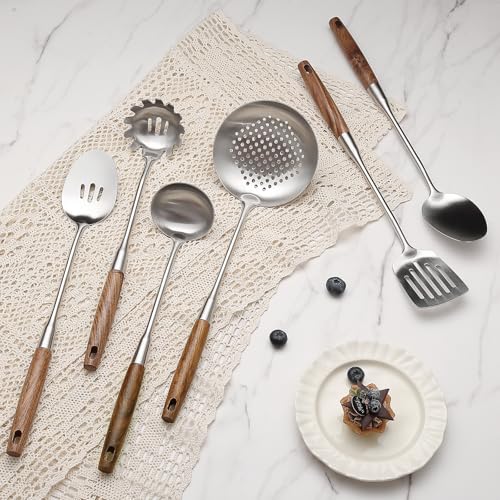 Wooden Handle Stainlss Steel Kitchen Utensils Set Cooking Utensils Set