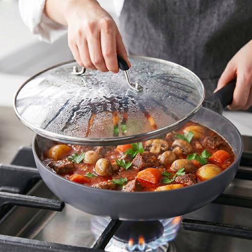 Universal Glass Lid for Frying Pan with Stainless Steel Handle