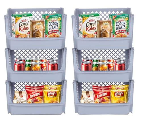 Stackable Storage Bins Open Front for Pantry Storage