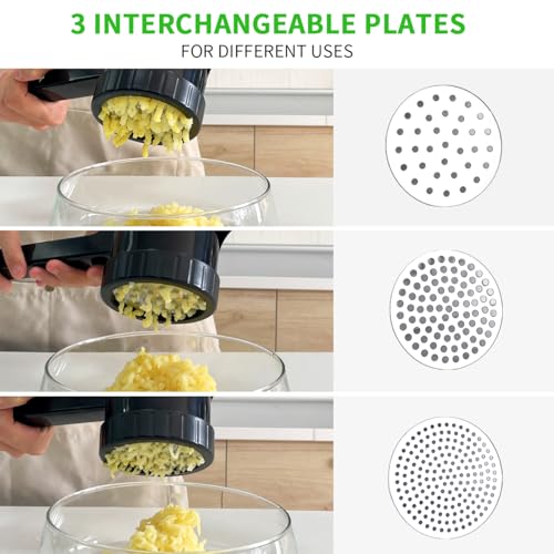 Potato Ricer Potato Masher for Potatoes with 3 Interchangeable Discs