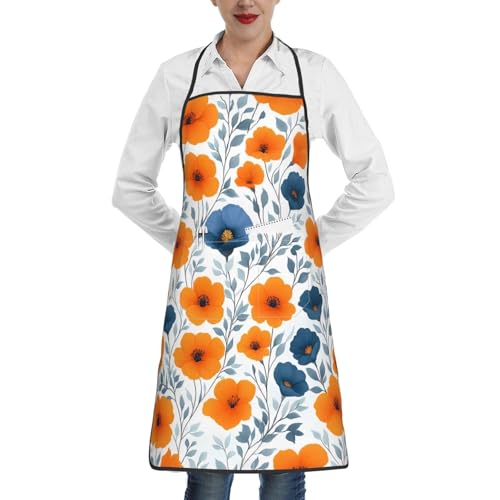 Women Men Bib Aprons Chef Cooking Aprons with Pockets for Kitchen Cooking BBQ Baking Grilling