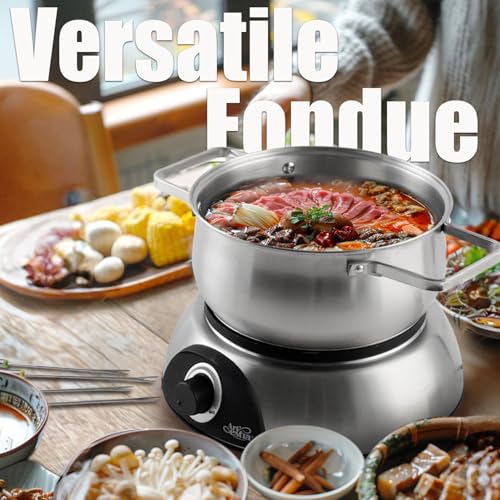 Electric Chocolate & Cheese Fondue Set with Two Pots