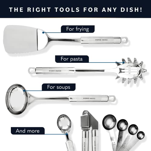 54 Piece Stainless Steel Kitchen Utensils Set (Silver)
