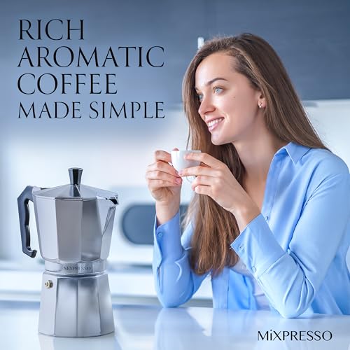 9 Cup Moka Pot Stovetop Espresso Maker (Stainless Steel / 9 Espresso Cups)