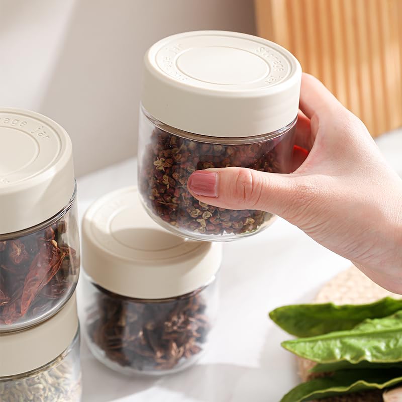9 PCS Kitchen oil dispensers Spice Jars And Food Conainers Set (9 pcs set / Beige)