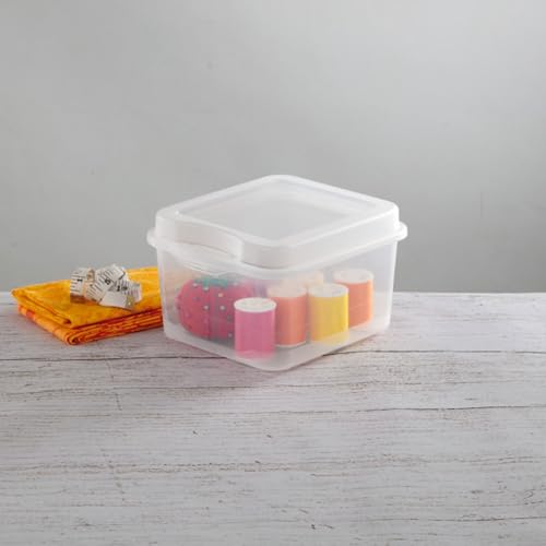 Plastic FlipTop Latching Storage Box Container Clear
