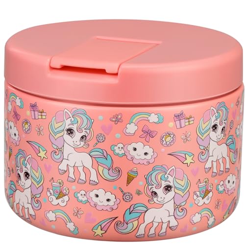 12oz Insulated Vacuum Food Jar with Buckle Lid Wide Mouth Soup Thermo for Hot Food Kids Leakproof Stainless Steel Lunch Container