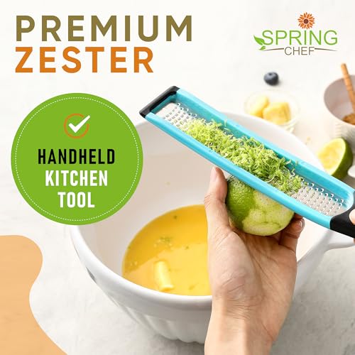 Professional Stainless Steel Lemon Zester Grater with Blade Cover & Soft Grip Handle