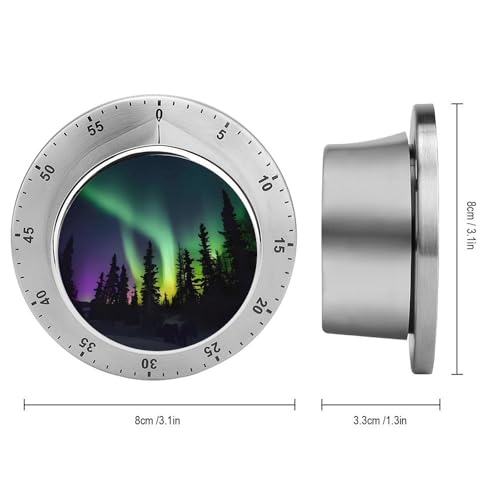 Dark Northern Lights Print Kitchen Timers for Cooking Magnetic Timer