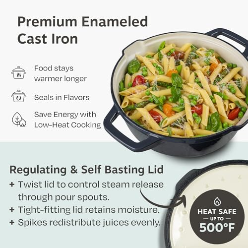5 pc Stackable Cast Iron Cookware Set (Stormy Grey)
