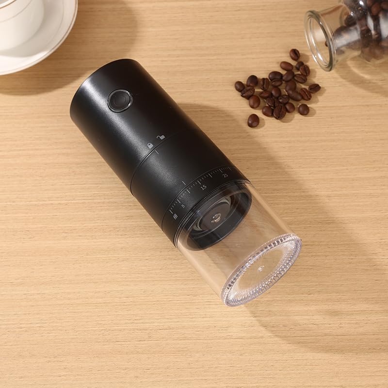 Portable Electric Burr Coffee Grinder with 38 Adjustable Grind Settings (Black)