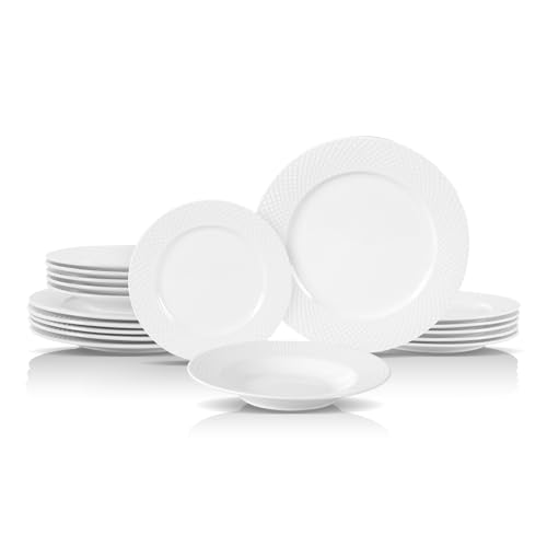 New Bone China Embossed Dinnerware Set